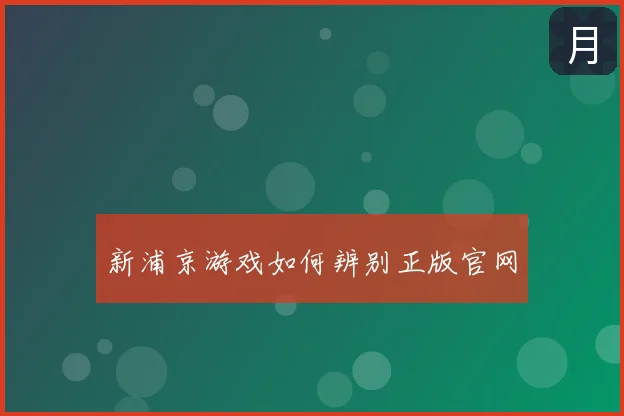 新浦京游戏如何辨别正版官网